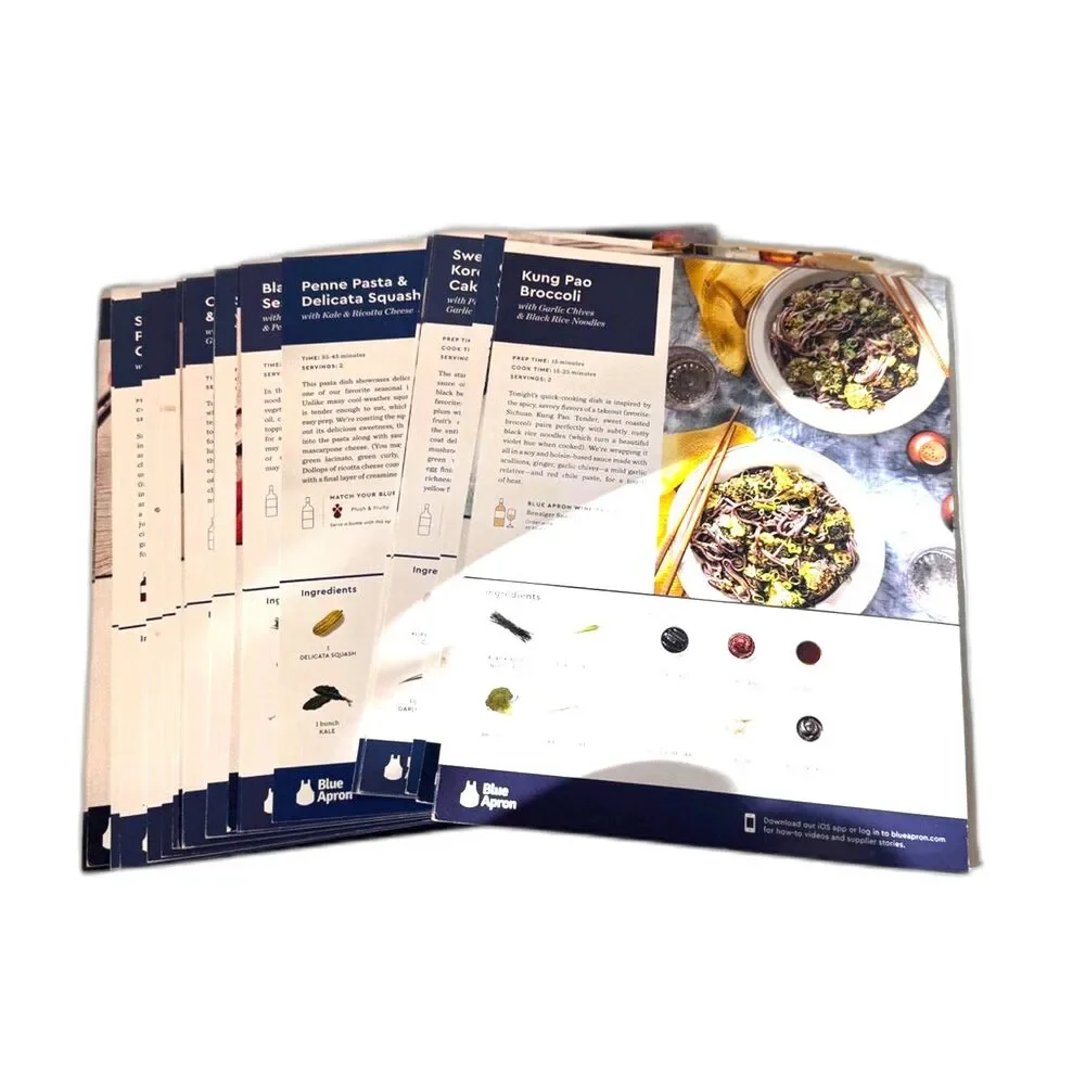 42 Blue Apron Vegetarian Recipe Cards Lot Meal Kit Recipes No Duplicates